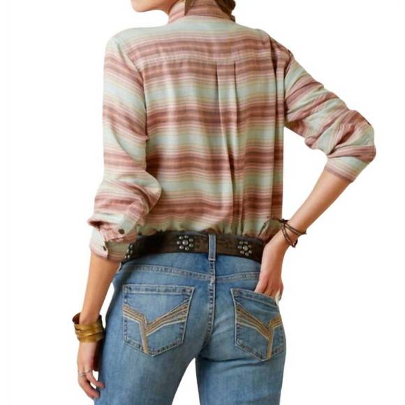 NEW ARIAT serape button down shirt in sagebrush - Picture 2 of 4